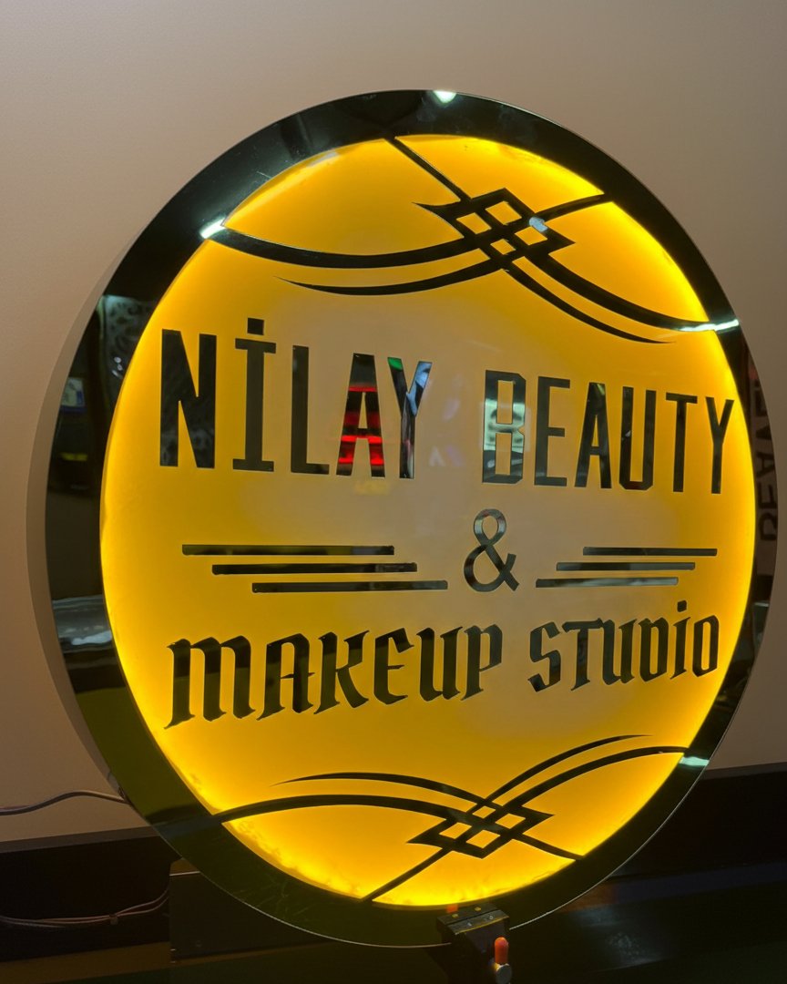 Işıklı pleksi LED logo tabela CNC kesim özel üretim - Falez Reklam Antalya
